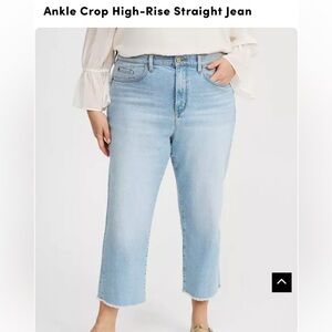 torrid Light Blue High-Rise Ankle Crop Straight Jeans